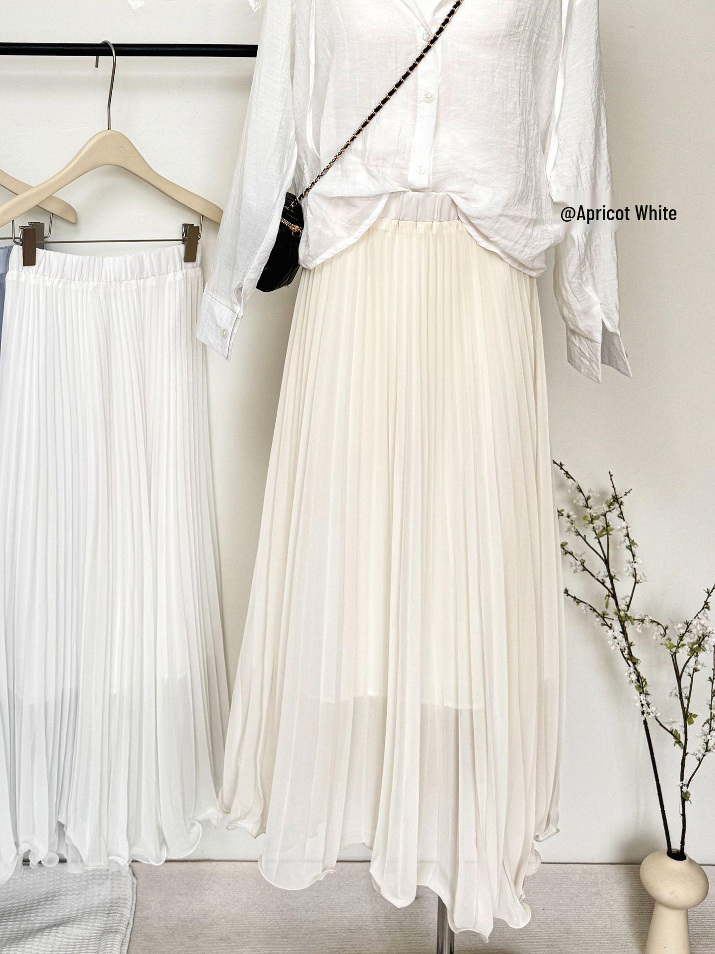 Korean Style High-Waisted White Pleated Midi Skirt for Petite Women - A-Line, Hip-Covering Spring/Summer Skirt One Size абрикосовий
Korean Style High-Waisted White Pleated Midi Skirt for Petite Women - A-Line, Hip-Covering Spring/Summer Skirt One Size абрикосовий