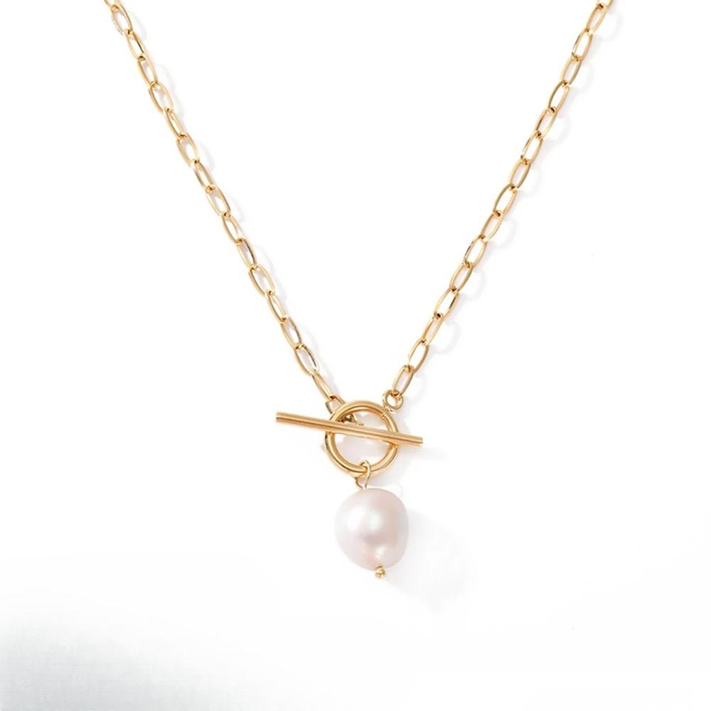 EManco Freshwater Pearl Toggle Necklace for Women Paperclip Chain Necklace Stainless Steel Long Box Square Chain Long Choker
EManco Freshwater Pearl Toggle Necklace for Women Paperclip Chain Necklace Stainless Steel Long Box Square Chain Long Choker
