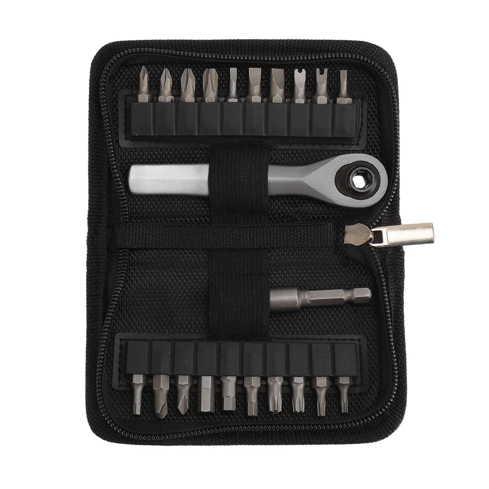 Mini Ratchet Wrench Multifunction Portable CRV Steel Right Angle Ratchet Screwdriver with 20 Bits
Mini Ratchet Wrench Multifunction Portable CRV Steel Right Angle Ratchet Screwdriver with 20 Bits