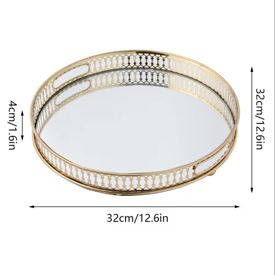 Metal Glass Serving Plate Modern Style Decorative Storage Tray Round Tray Plate Gold Round Serving Tray золотий
Metal Glass Serving Plate Modern Style Decorative Storage Tray Round Tray Plate Gold Round Serving Tray золотий