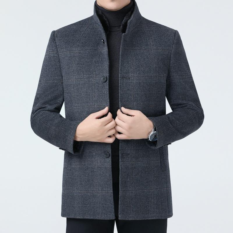 Double-sided cashmere coat men s winter middle-aged stand-up collar thickened down liner windbreaker dad s wool woolen coat 170
Double-sided cashmere coat men s winter middle-aged stand-up collar thickened down liner windbreaker dad s wool woolen coat 170