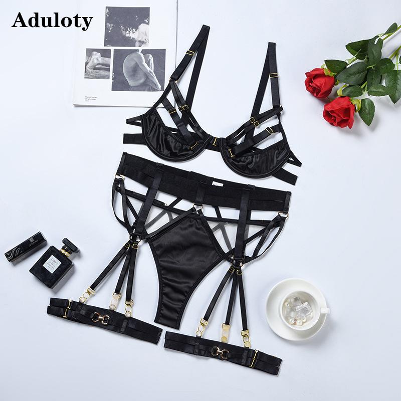 Aduloty Женское сексуальное нижнее белье Underwire Gather Bra Garter Стринги Трусики Три части Ночной клуб Black Temptation Эротическое белье
Aduloty Женское сексуальное нижнее белье Underwire Gather Bra Garter Стринги Трусики Три части Ночной клуб Black Temptation Эротическое белье