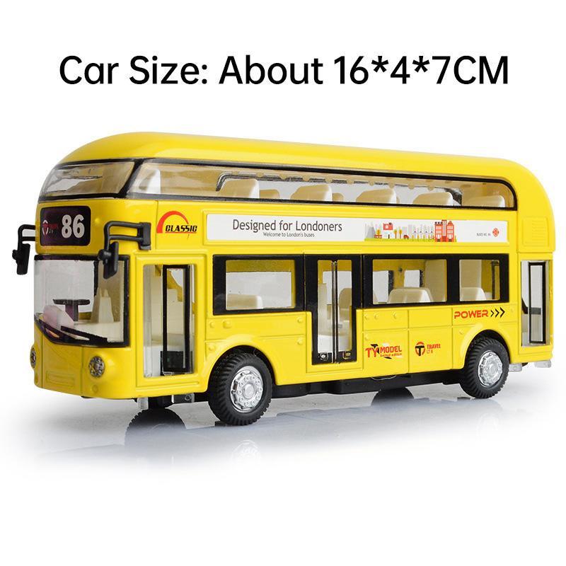 1:36 Double-decker Bus Car Model Toy Doors Opened Pull Back Miniature Models Sound Light Rubber Tires Vehicle Home Decorations
1:36 Double-decker Bus Car Model Toy Doors Opened Pull Back Miniature Models Sound Light Rubber Tires Vehicle Home Decorations