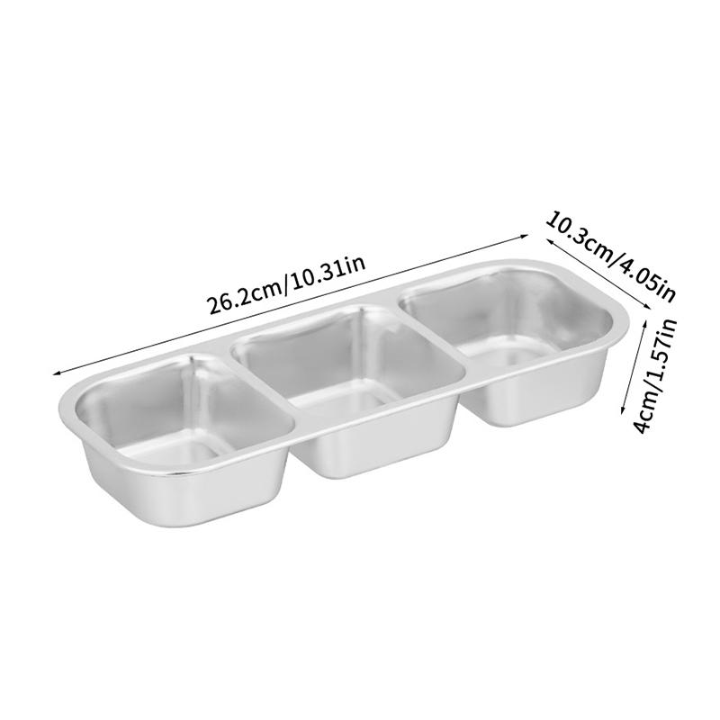 *Stainless Steel Snack Containers, Reusable Condiment Box With Lids, 3 Compartment Sauce Cups, Divided Food Storage Containers Three grids White
*Stainless Steel Snack Containers, Reusable Condiment Box With Lids, 3 Compartment Sauce Cups, Divided Food Storage Containers Three grids White