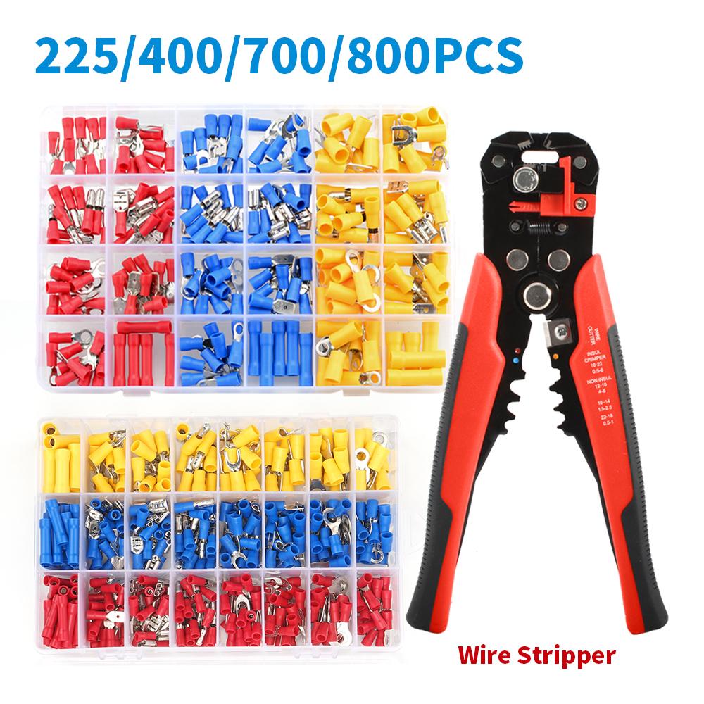 225/400/700/800PCS ПВХ-клеми ізольований кабельний з’єднувач Електричний дріт Обжимне кільце втулки Вилка Наконечники згорнуті набір або пристрій для зачистки дроту
225/400/700/800PCS ПВХ-клеми ізольований кабельний з’єднувач Електричний дріт Обжимне кільце втулки Вилка Наконечники згорнуті набір або пристрій для зачистки дроту
