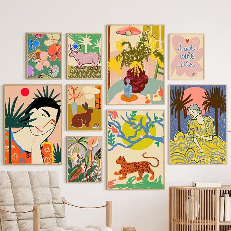 Colorful Girl Tiger Flower Leaf Illustration Wall Art Canvas Painting Abstract Posters And Prints Pictures Hotel Bar Room Decor 21cm×30cm NoFrame
Colorful Girl Tiger Flower Leaf Illustration Wall Art Canvas Painting Abstract Posters And Prints Pictures Hotel Bar Room Decor 21cm×30cm NoFrame