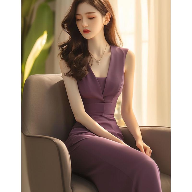 Elegant Purple Sleeveless Dress - French-Inspired Summer Socialite Look L In-stock
Elegant Purple Sleeveless Dress - French-Inspired Summer Socialite Look L In-stock