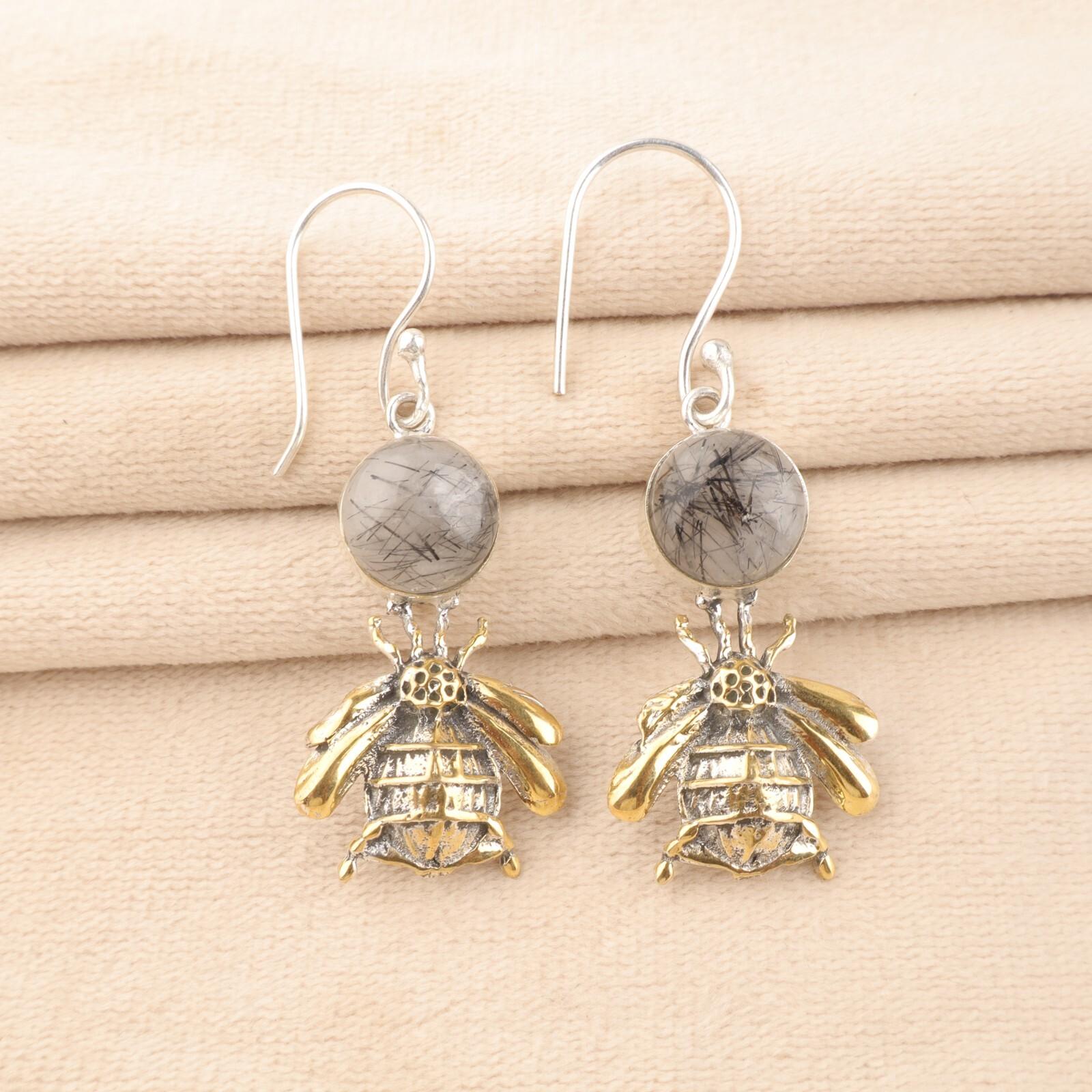Natural Black Rutile Gemstone 925 Sterling Silver Handmade Jewelry Earrings 2 EE-154-26
Natural Black Rutile Gemstone 925 Sterling Silver Handmade Jewelry Earrings 2 EE-154-26