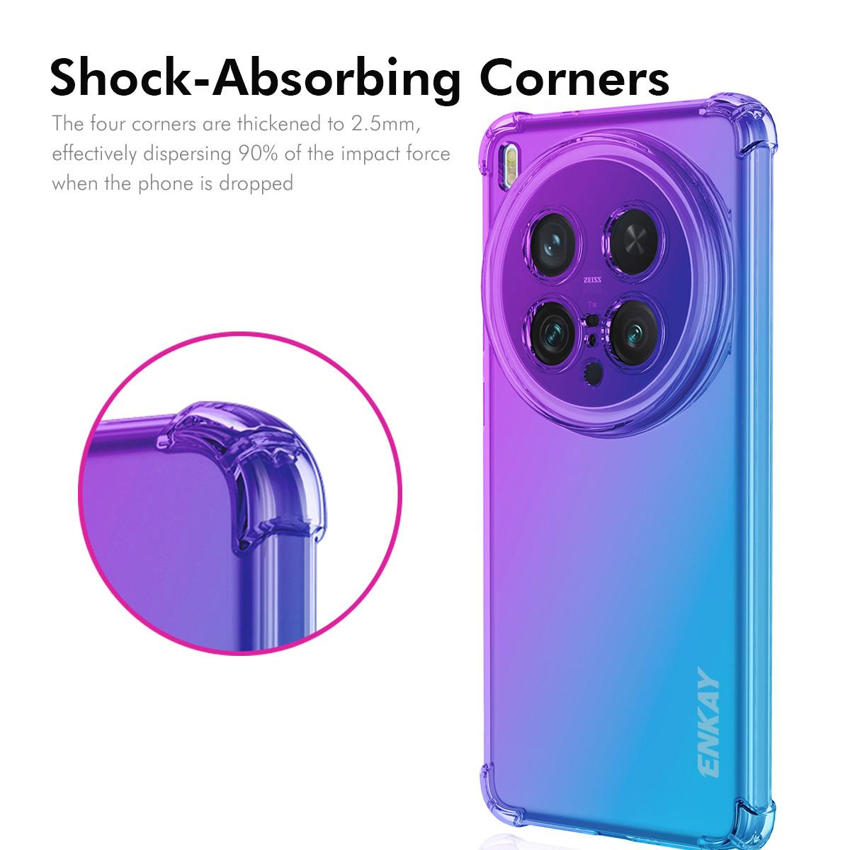 For vivo X200 Ultra 5G TPU Case ENKAY Thickened Four Corner Drop-proof Phone Back Cover Purple/Blue
For vivo X200 Ultra 5G TPU Case ENKAY Thickened Four Corner Drop-proof Phone Back Cover Purple/Blue