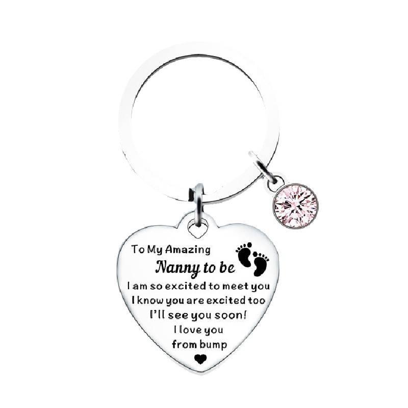 Stainless Steel Heart Keychain Pink Rhinestone Gratitude Quote Birthday Gift Nanny
Stainless Steel Heart Keychain Pink Rhinestone Gratitude Quote Birthday Gift Nanny