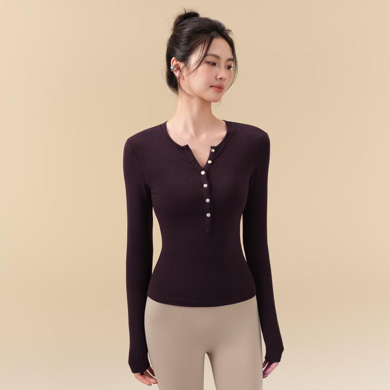Женский топ Henley с длинным рукавом для йоги и тренировок ACKDCS L
Женский топ Henley с длинным рукавом для йоги и тренировок ACKDCS L