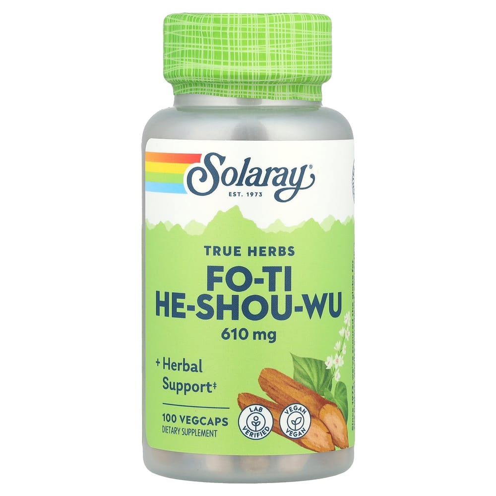 Solaray Fo-Ti (He Shou Wu) 610mg Veggie Capsules, 100 Count
Solaray Fo-Ti (He Shou Wu) 610mg Veggie Capsules, 100 Count