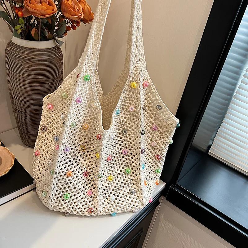 Colored Beads Boho Bag Large Capacity Knit Bag Aesthetic Crochet for Vacati Beach бежевый
Colored Beads Boho Bag Large Capacity Knit Bag Aesthetic Crochet for Vacati Beach бежевый