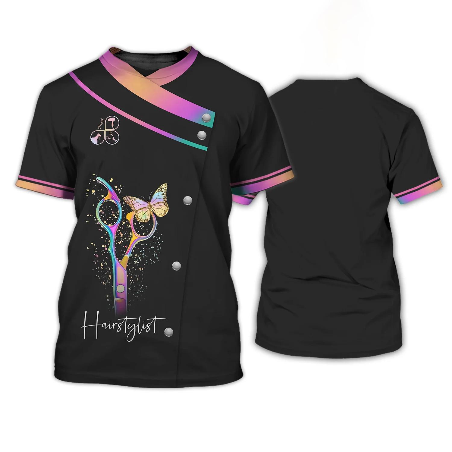 Женская футболка для парикмахерской, униформа для парикмахера, одежда в стиле Харадзюку, летние топы с круглым вырезом и короткими рукавами, женские дизайнерские футболки 4XL
Женская футболка для парикмахерской, униформа для парикмахера, одежда в стиле Харадзюку, летние топы с круглым вырезом и короткими рукавами, женские дизайнерские футболки 4XL