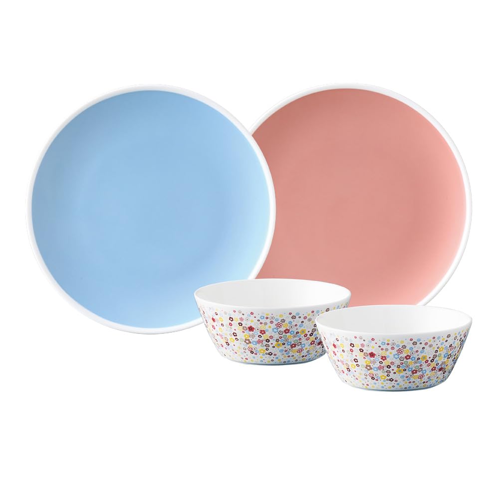 NARUMI Dinnerware Portulaca Floral Blue and Pink Millefiori Cute Matte Flat Plates and Soup Serves Microwave and Dishwasher Gift Set, Pattern, Design,
NARUMI Dinnerware Portulaca Floral Blue and Pink Millefiori Cute Matte Flat Plates and Soup Serves Microwave and Dishwasher Gift Set, Pattern, Design,