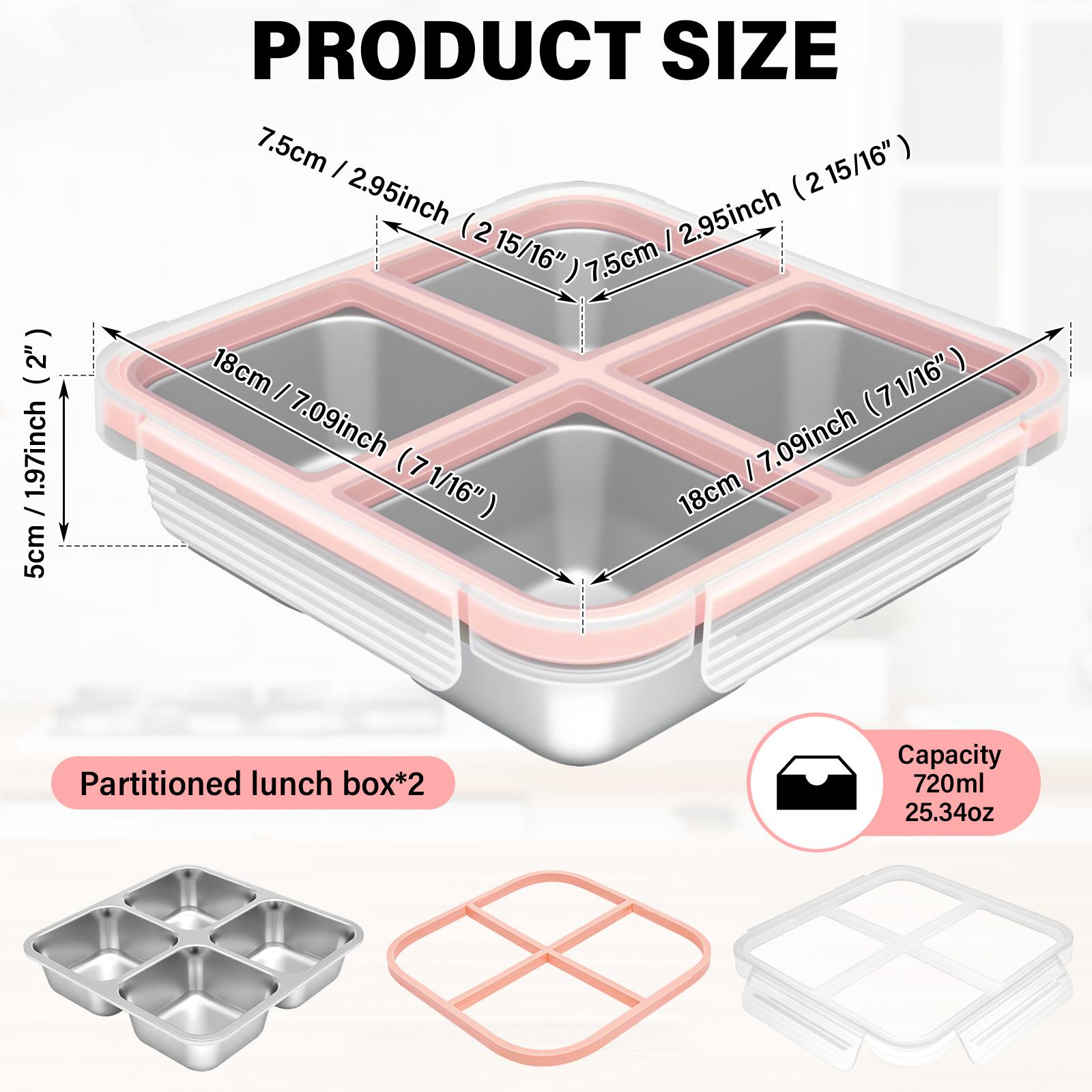 4 Compartments 304 Stainless Steel Lunch Box for Kids Students Leak-proof Portable Lunch Container With Handle Microwave Safe
4 Compartments 304 Stainless Steel Lunch Box for Kids Students Leak-proof Portable Lunch Container With Handle Microwave Safe