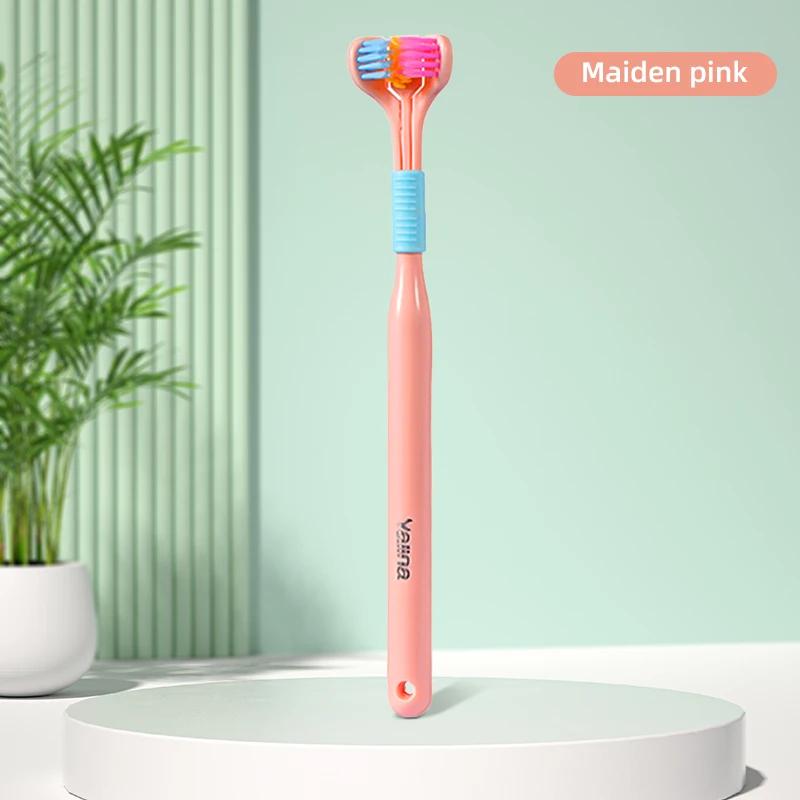 New Three-sided 360 Degree Soft Bristle Toothbrush Oral Care Safety Teeth Deep Cleaning Portable Travel Couple Dental Oral Care рожевий
New Three-sided 360 Degree Soft Bristle Toothbrush Oral Care Safety Teeth Deep Cleaning Portable Travel Couple Dental Oral Care рожевий