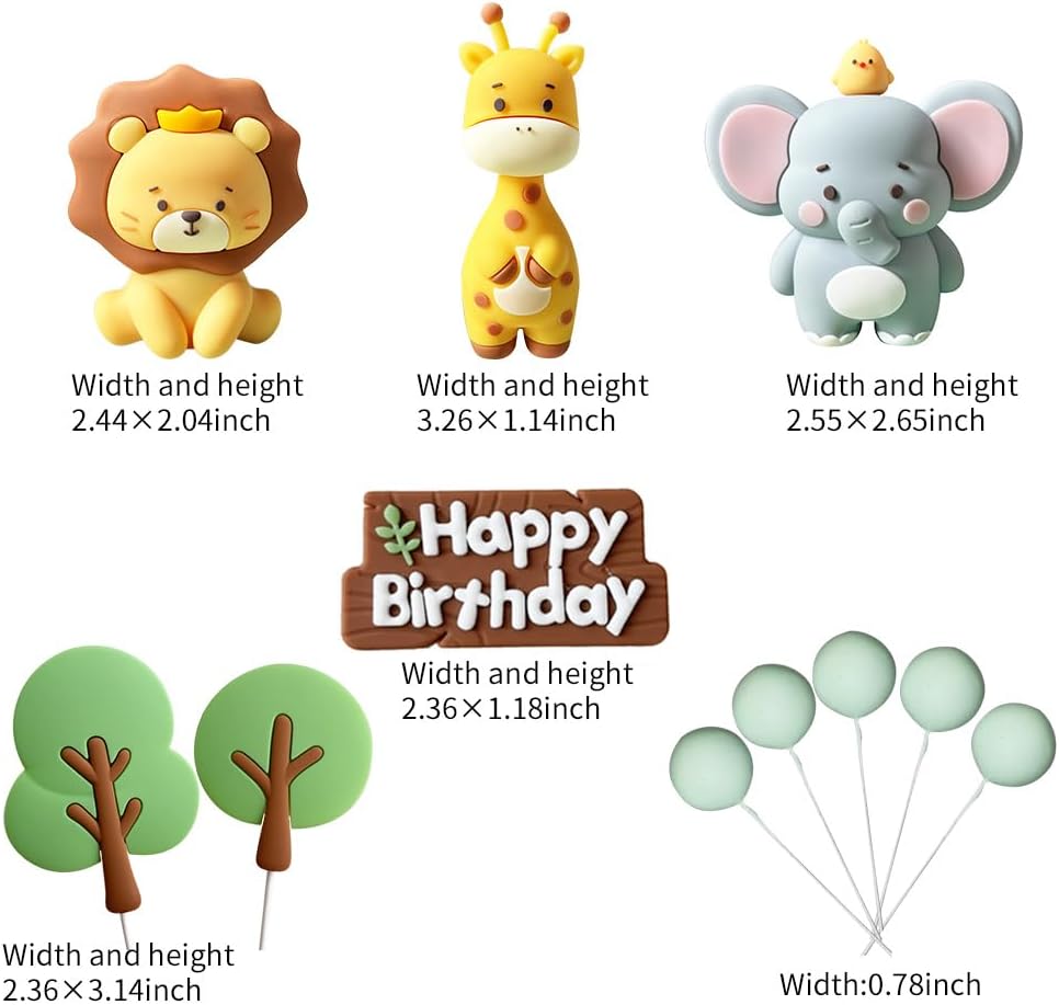 Elephant giraffe lion tree foam balls Happy birthday cake topper forest animal themed birthday decorations party supplies
Elephant giraffe lion tree foam balls Happy birthday cake topper forest animal themed birthday decorations party supplies