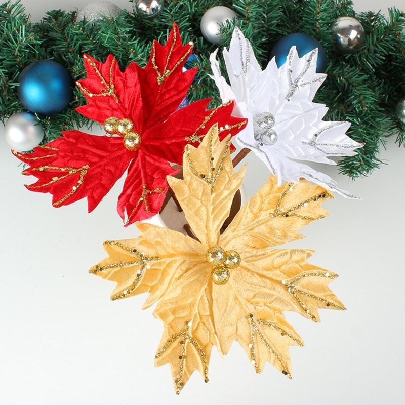 Artificial Glitter Christmas Flower Realistic Florals Ornament Decor for Wedding birthday Party Background Decoration
Artificial Glitter Christmas Flower Realistic Florals Ornament Decor for Wedding birthday Party Background Decoration