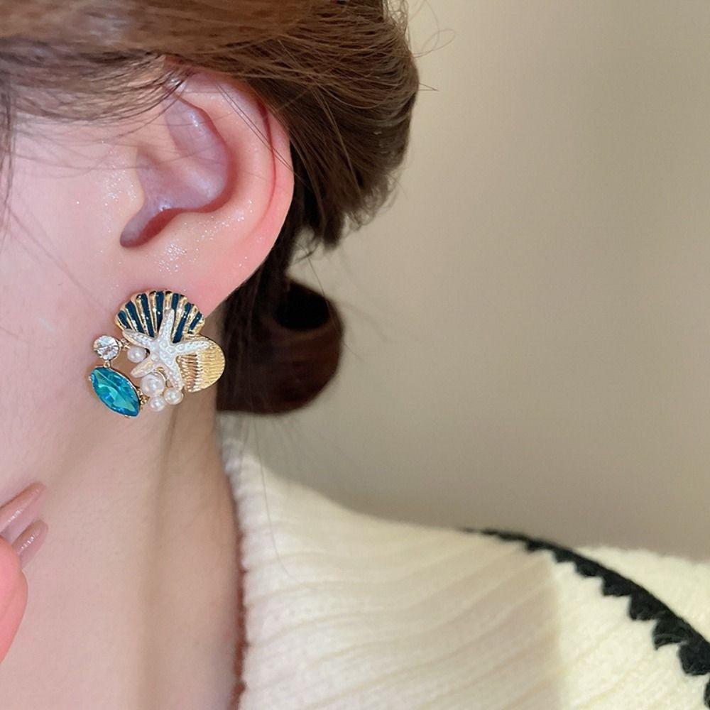 Sweet Marine Style Nekclace Earrings Exquisite Beach Jewelry Starfish Shell Necklace Gift Earrings
Sweet Marine Style Nekclace Earrings Exquisite Beach Jewelry Starfish Shell Necklace Gift Earrings