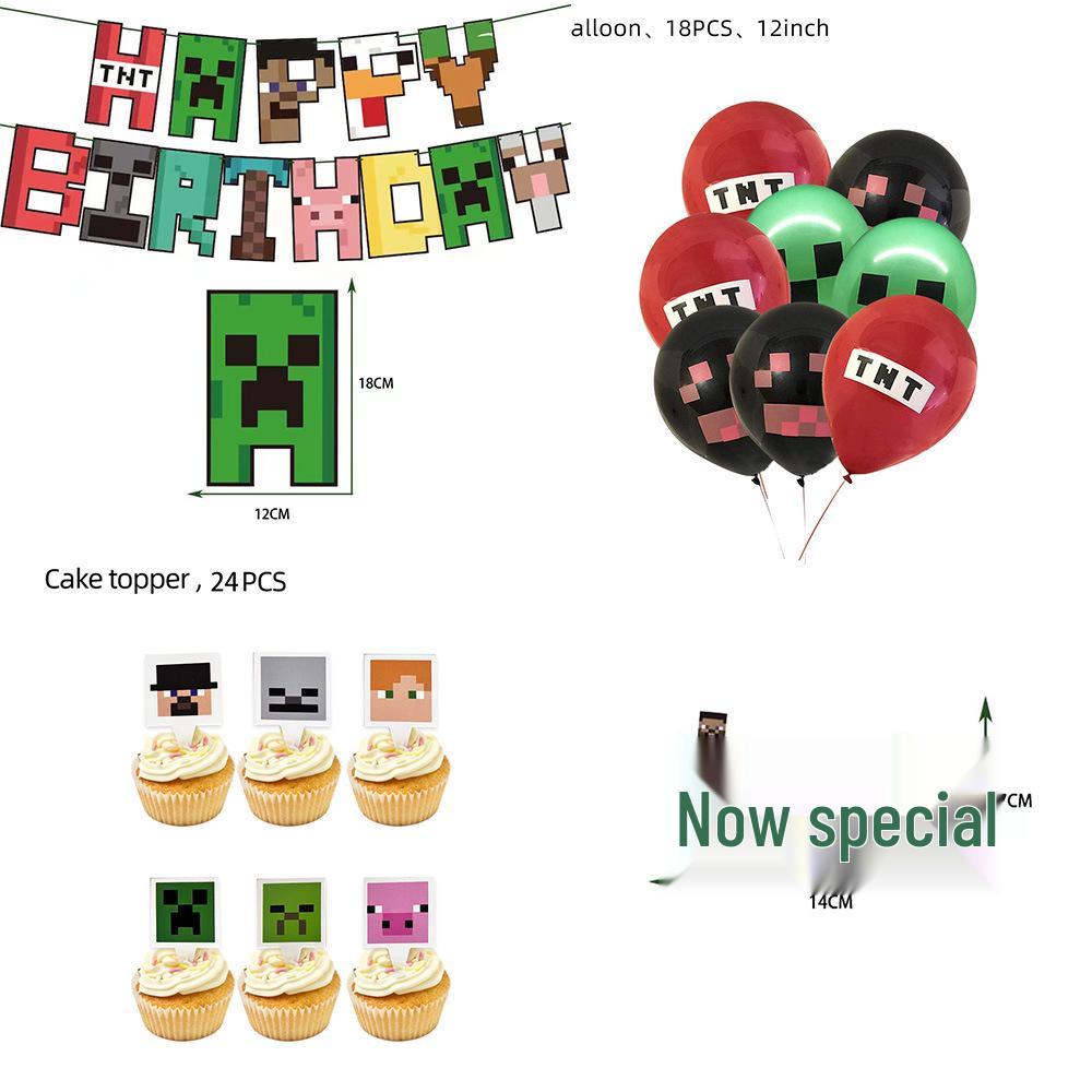 В наличии: Новые товары для дня рождения в стиле Майнкрафт, включая пиксельные бумажные тарелки, стаканы и вымпелы.
В наличии: Новые товары для дня рождения в стиле Майнкрафт, включая пиксельные бумажные тарелки, стаканы и вымпелы.
