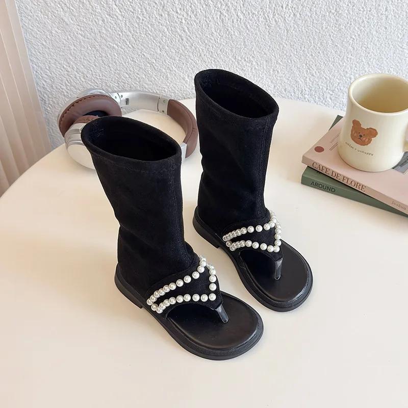 Children High-top Sandals for Girls Summer New Fashion Korean Style Soft Sole Non-slip Versatile Pearl Roman Princess Shoes 26
Children High-top Sandals for Girls Summer New Fashion Korean Style Soft Sole Non-slip Versatile Pearl Roman Princess Shoes 26