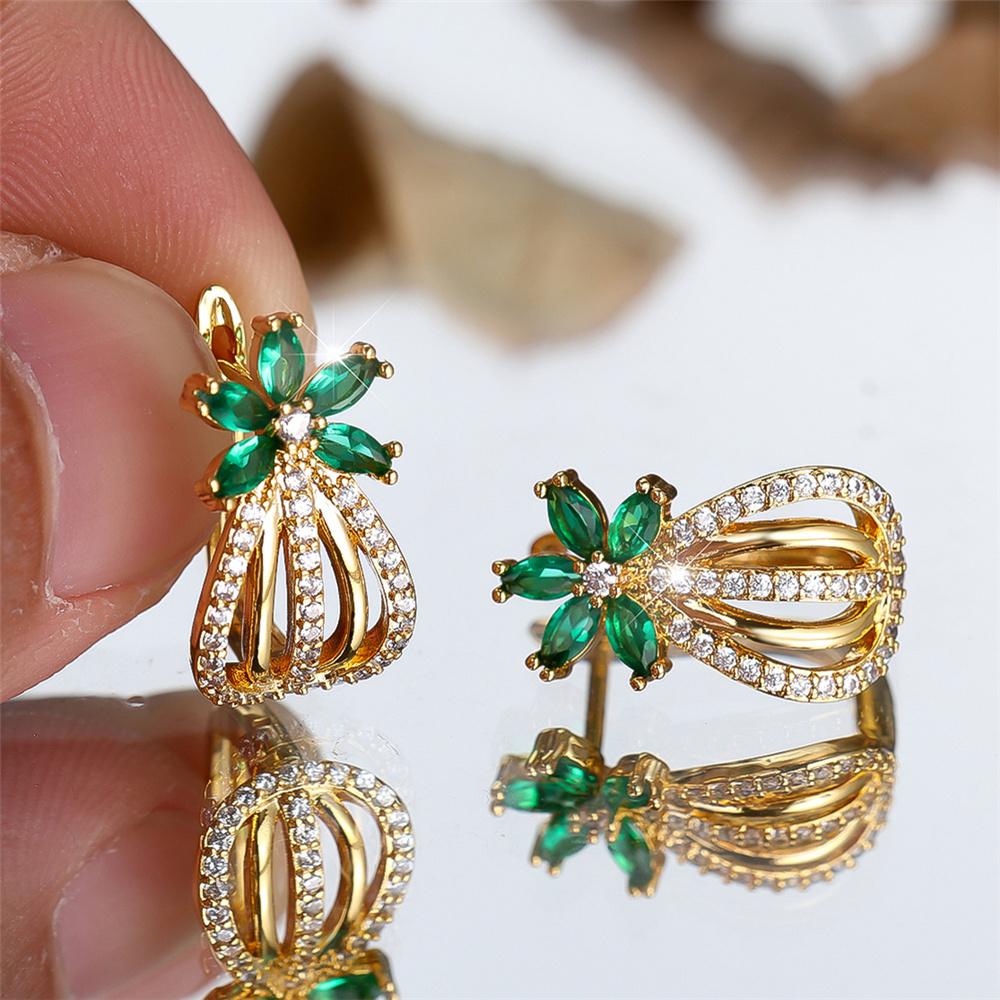 1 пара женских зеленых кубических циркониевых цветочных подвесных сережек-капель, роскошные золотые свадебные украшения для вечеринок, подарки зелёный/золотой
1 пара женских зеленых кубических циркониевых цветочных подвесных сережек-капель, роскошные золотые свадебные украшения для вечеринок, подарки зелёный/золотой