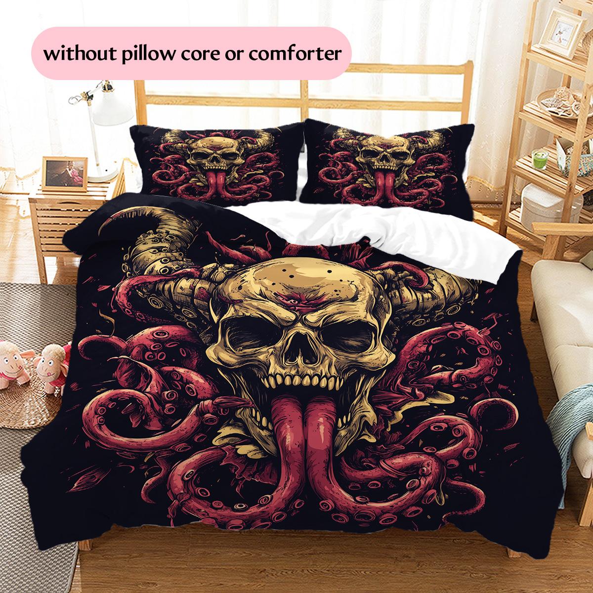 Skeleton Octopus Pattern Bedding Quilt Set Home Decoration Gift (1 * duvet cover + 2 * pillowcase without core) 135x200cm
Skeleton Octopus Pattern Bedding Quilt Set Home Decoration Gift (1 * duvet cover + 2 * pillowcase without core) 135x200cm