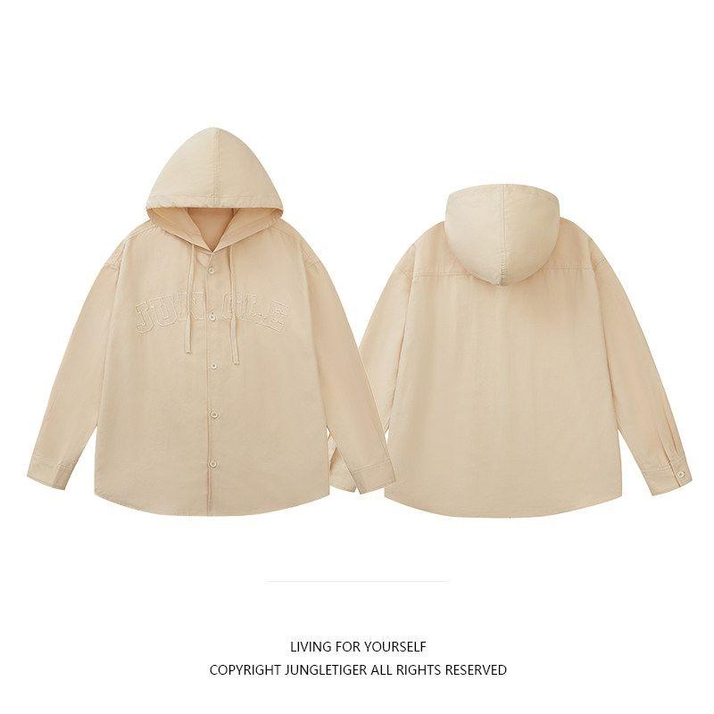 Jungle Tiger American-Style Embroidered Logo Hooded Long-Sleeve Shirt for Men and Women, Spring and Autumn Trendy Casual Shirt Jacket Apricot XL
Jungle Tiger American-Style Embroidered Logo Hooded Long-Sleeve Shirt for Men and Women, Spring and Autumn Trendy Casual Shirt Jacket Apricot XL