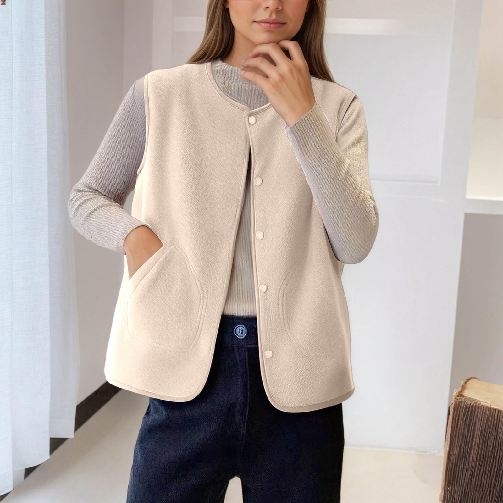 Флисовый жилет женский пушистый флис повседневная куртка без рукавов пальто верхняя одежда с карманом XL зелёный
Флисовый жилет женский пушистый флис повседневная куртка без рукавов пальто верхняя одежда с карманом XL зелёный