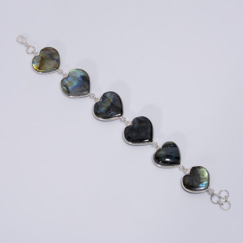 Excellent Top Grade Qualite 100% Natural Labradorite Heart Shape Ethnic Style Handmade Jewelry 925 Steling Silver Bracelet 7-8 WSJ-5228 7-8
Excellent Top Grade Qualite 100% Natural Labradorite Heart Shape Ethnic Style Handmade Jewelry 925 Steling Silver Bracelet 7-8 WSJ-5228 7-8