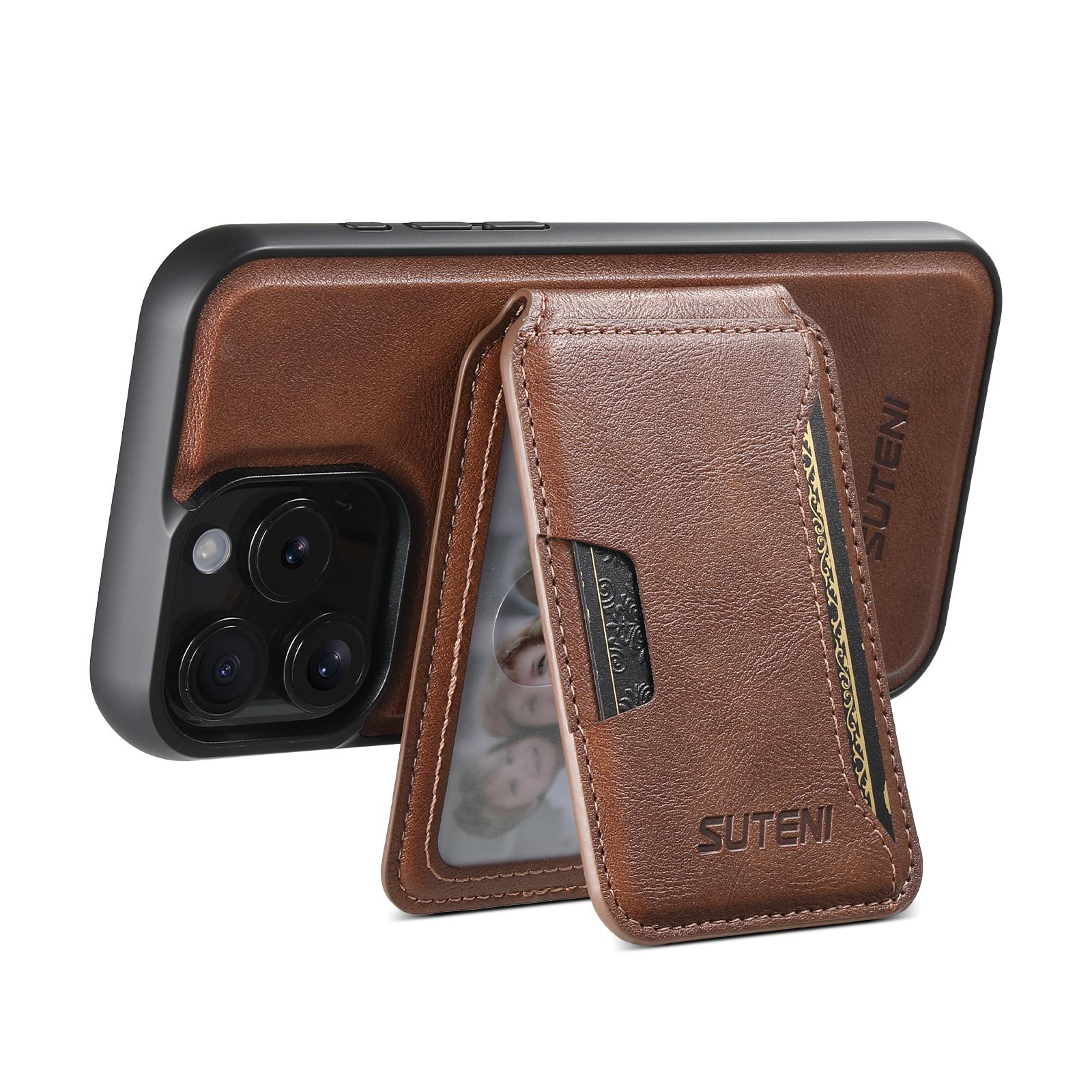 SUTENI M3 For iPhone 15 Pro Magnetic Case Cowhide Texture Leather Back Cover with Card Bag Kickstand Black
SUTENI M3 For iPhone 15 Pro Magnetic Case Cowhide Texture Leather Back Cover with Card Bag Kickstand Black