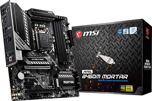 MSI MAG B460M Mortar Gaming Motherboard (mATX, 10th Gen Intel Core, LGA 1200 Socket, DDR4, CFX, Dual M.2 Slots, USB 3.2 Gen 1, 2.5G LAN, DP/HDMI)
MSI MAG B460M Mortar Gaming Motherboard (mATX, 10th Gen Intel Core, LGA 1200 Socket, DDR4, CFX, Dual M.2 Slots, USB 3.2 Gen 1, 2.5G LAN, DP/HDMI)