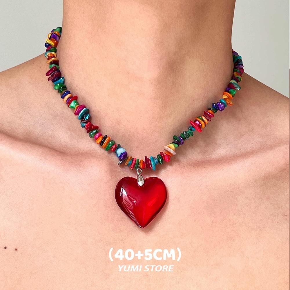 Y2k Colored Stone Love Pendant Necklace For Woman Man Sweet Cute Sweater Clavicle Chain New Couple Kpop Gift
Y2k Colored Stone Love Pendant Necklace For Woman Man Sweet Cute Sweater Clavicle Chain New Couple Kpop Gift