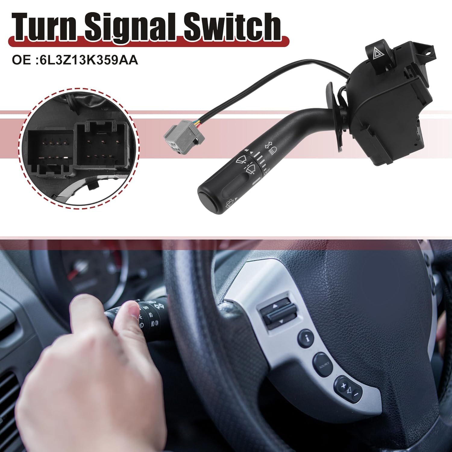 ACROPIX Turn Signal Switch Multifunction Combination Switch Fit for Ford F-150 2005-2008 for Lincoln Mark LT 2006-2008 No.6L3Z13K359AA - Pack of 1
ACROPIX Turn Signal Switch Multifunction Combination Switch Fit for Ford F-150 2005-2008 for Lincoln Mark LT 2006-2008 No.6L3Z13K359AA - Pack of 1