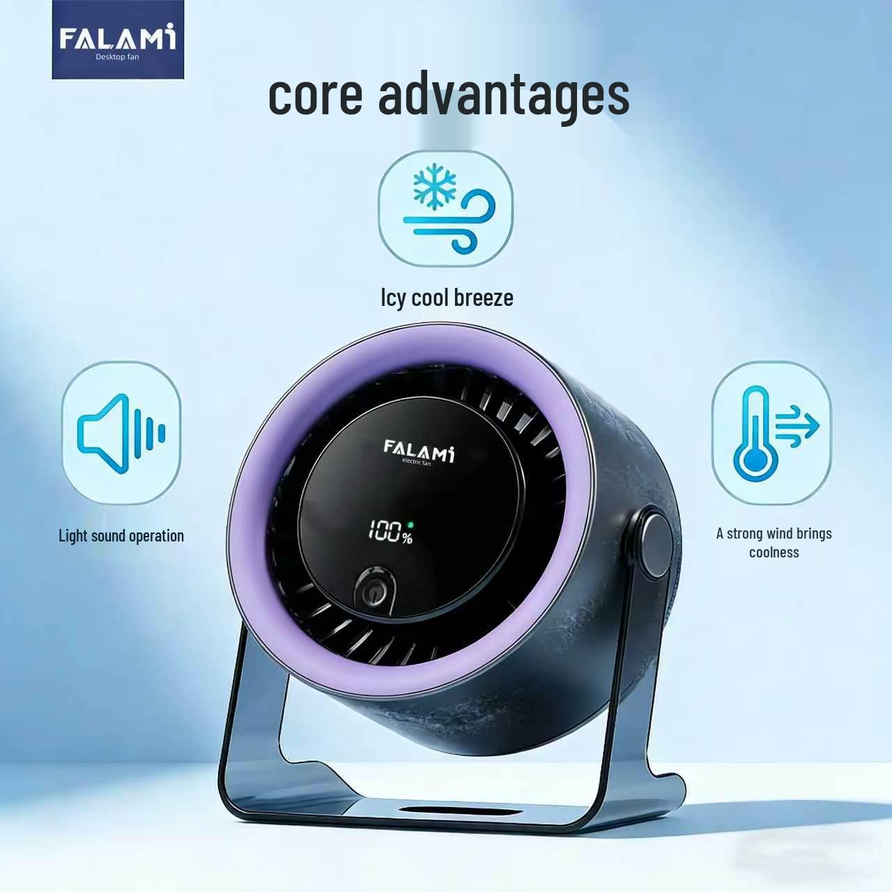 Falami USB Desktop Fan with Digital Display, 100 Speeds, Transparent Design, Wall-Mountable for Home and Office Use 15.2*7*16.5
Falami USB Desktop Fan with Digital Display, 100 Speeds, Transparent Design, Wall-Mountable for Home and Office Use 15.2*7*16.5