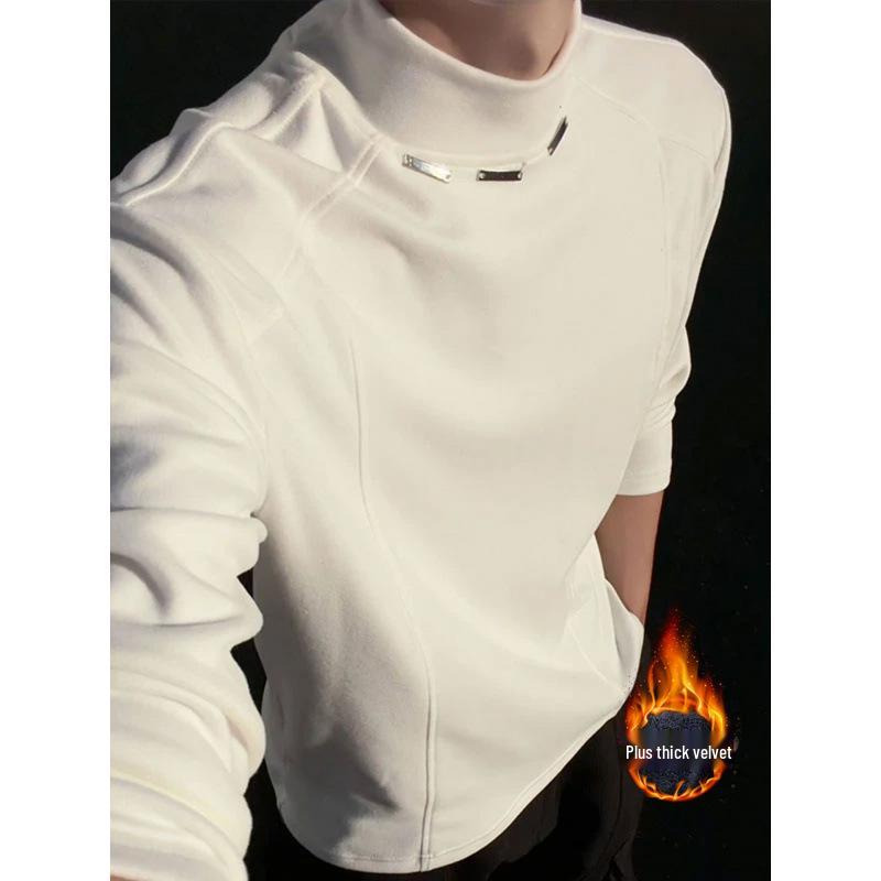 Men s Black Fleece-Lined Metal Buckle Base Layer Shirt, Winter Half-High Collar Long-Sleeve T-Shirt 2X-Large
Men s Black Fleece-Lined Metal Buckle Base Layer Shirt, Winter Half-High Collar Long-Sleeve T-Shirt 2X-Large