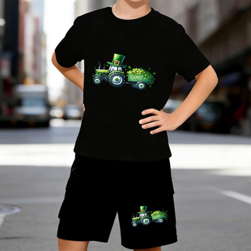 Boys 2 Piece Irish themed printed outfit, Short Sleeve T-Shirt and Shorts Set for Kids Age 5-14,White, Black Sporty Casual Summer Clothes 5-6 Years
Boys 2 Piece Irish themed printed outfit, Short Sleeve T-Shirt and Shorts Set for Kids Age 5-14,White, Black Sporty Casual Summer Clothes 5-6 Years