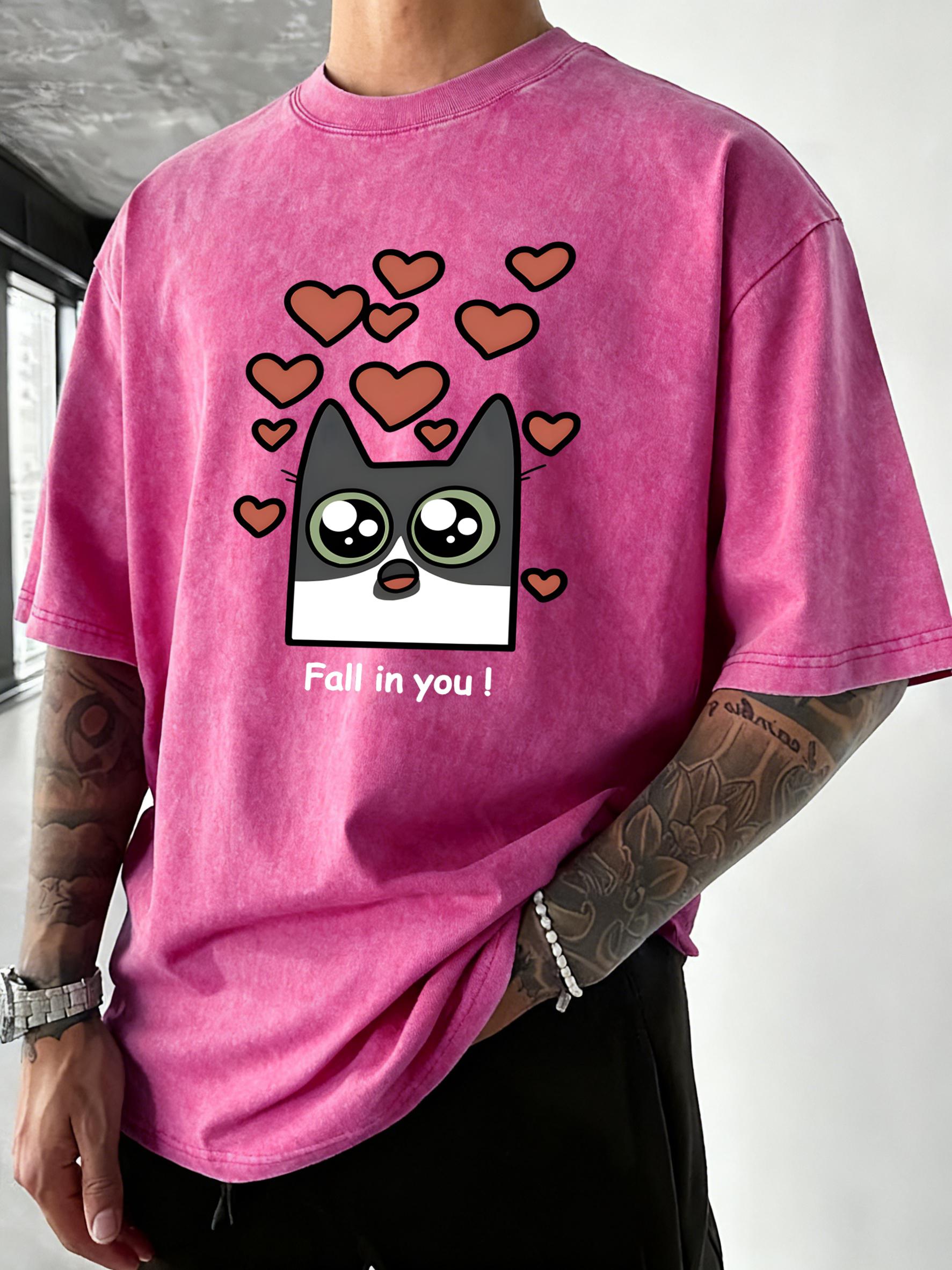 Fall In Love You Cat Pattern Washed TShirts Men Cotton Casual T Shirt Summer Gym Short Sleeve Crewneck Loose Man Clothing S
Fall In Love You Cat Pattern Washed TShirts Men Cotton Casual T Shirt Summer Gym Short Sleeve Crewneck Loose Man Clothing S