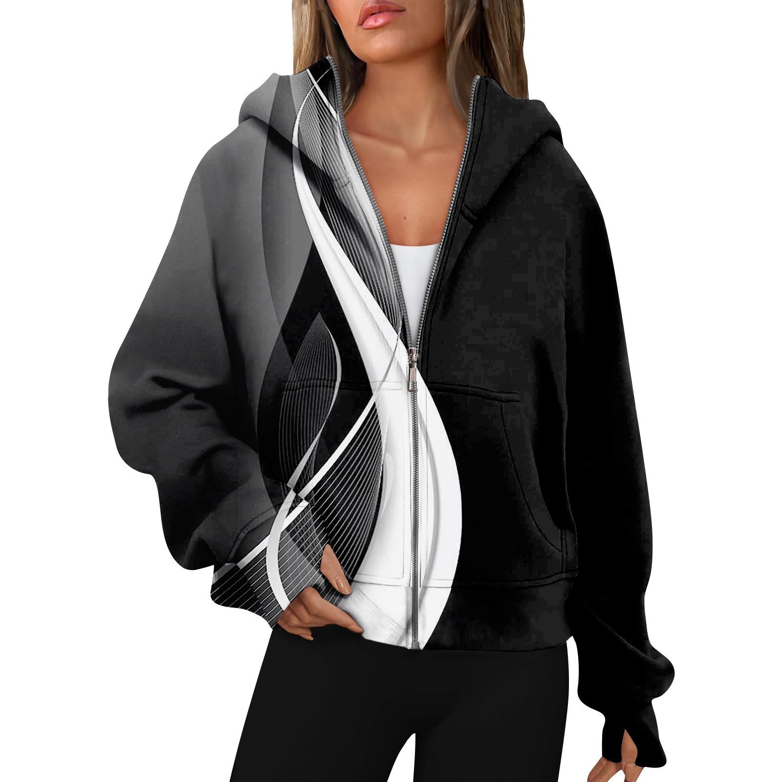 Женские толстовки с длинным рукавом, повседневные толстовки на молнии, толстовки с отверстиями для большого пальца, пальто, куртки с карманами L чёрный
Женские толстовки с длинным рукавом, повседневные толстовки на молнии, толстовки с отверстиями для большого пальца, пальто, куртки с карманами L чёрный