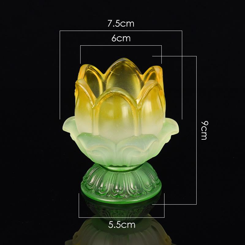 Colorful Glass Butter Lamp Lotus Lamp Holder Decoration Household Windproof Candlestick Buddha for Butter Lamp жовтий
Colorful Glass Butter Lamp Lotus Lamp Holder Decoration Household Windproof Candlestick Buddha for Butter Lamp жовтий
