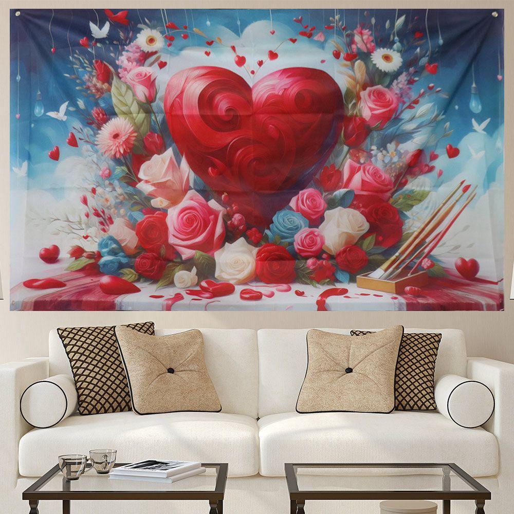 Red Rose Heart Background Romantic Happy Valentine s Day Banner Photography Props червоний 
Red Rose Heart Background Romantic Happy Valentine s Day Banner Photography Props червоний