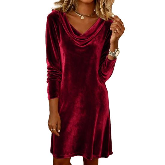 Women s Velvet Dresses Cowl Neck Long Sleeve Party Cocktail Mini Dress Retro Velour Wedding Guest Dress L
Women s Velvet Dresses Cowl Neck Long Sleeve Party Cocktail Mini Dress Retro Velour Wedding Guest Dress L