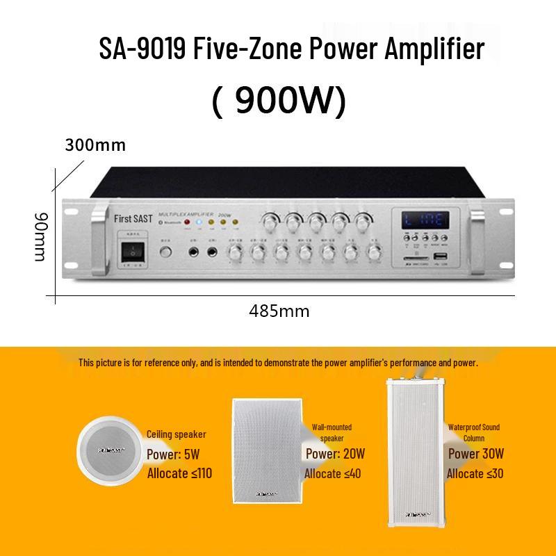 SAST SA-9018 900W 5-Zone Public Broadcasting Power Amplifier (CN version)
SAST SA-9018 900W 5-Zone Public Broadcasting Power Amplifier (CN version)