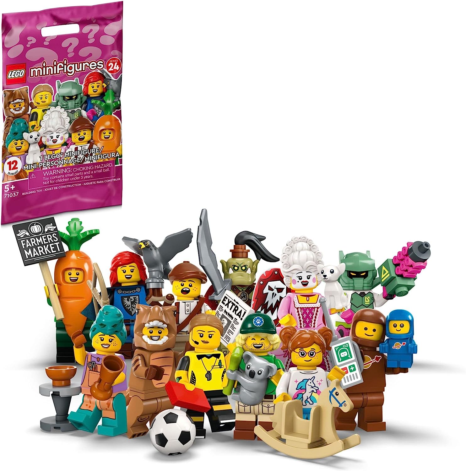 LEGO Minifigures Series 24 71037, ограниченная серия Mystery Minifigure Blind Bag, набор 2023 года, коллекционные персонажи с игрушечными аксессуарами
LEGO Minifigures Series 24 71037, ограниченная серия Mystery Minifigure Blind Bag, набор 2023 года, коллекционные персонажи с игрушечными аксессуарами
