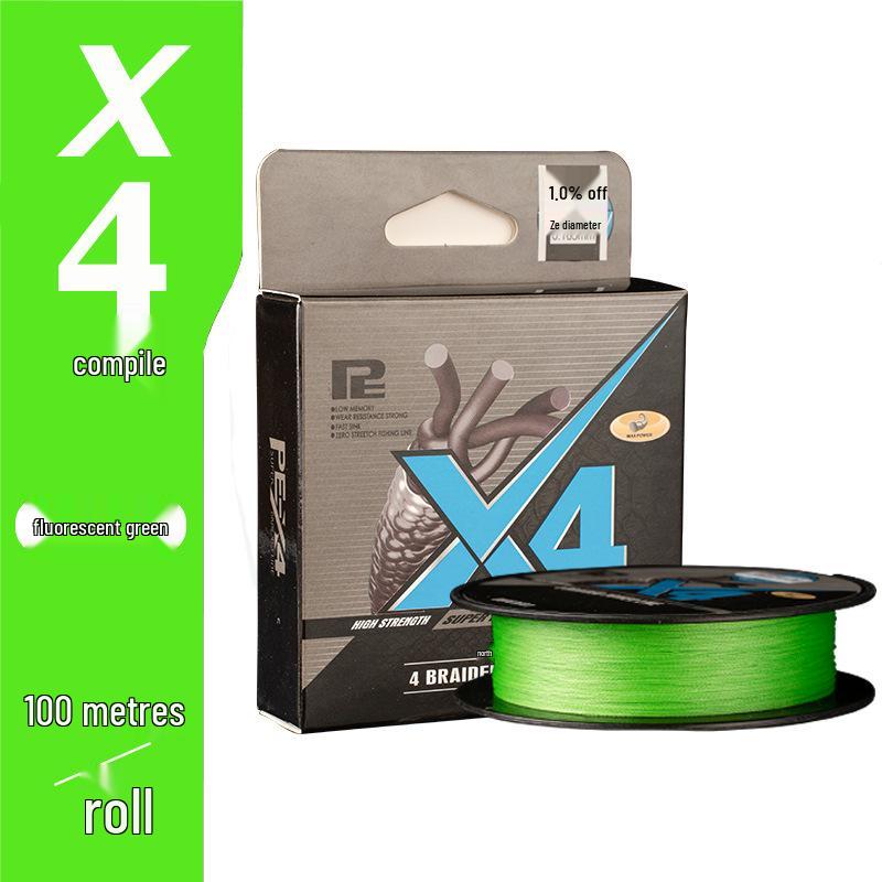 Зеленая силовая лошадь 8/9-жильная плетеная невидимая леска для дальнего заброса Size 0.6#