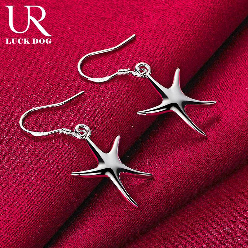 925 Sterling Silver Starfish Pendant Piercing Earrings Fashionable Wedding Jewelry 3.70*1.70cm
925 Sterling Silver Starfish Pendant Piercing Earrings Fashionable Wedding Jewelry 3.70*1.70cm