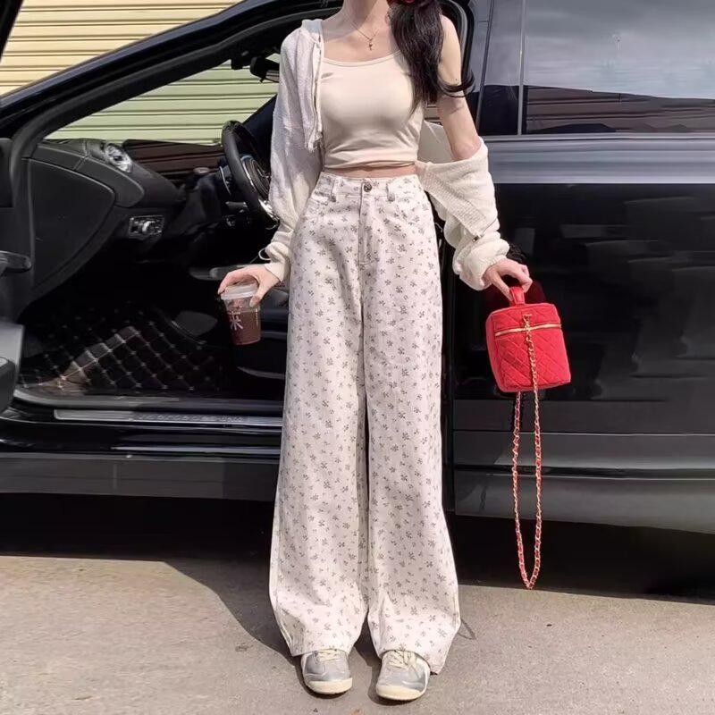 Women s Petite Floral Wide-Leg Pants - Retro High Street Style, Slim Straight Leg, Loose Fit for Casual Wear in Autumn and Summer. Small белый
Women s Petite Floral Wide-Leg Pants - Retro High Street Style, Slim Straight Leg, Loose Fit for Casual Wear in Autumn and Summer. Small белый