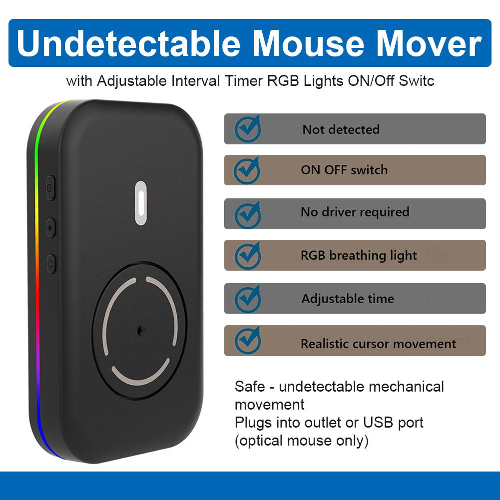 Undetectable Mouse Mover Jiggler ON/Off Switch Mouse Shaker 4 Modes Type-C Port No Software Required/Driver-Free Keeps PC Active CHINA
Undetectable Mouse Mover Jiggler ON/Off Switch Mouse Shaker 4 Modes Type-C Port No Software Required/Driver-Free Keeps PC Active CHINA
