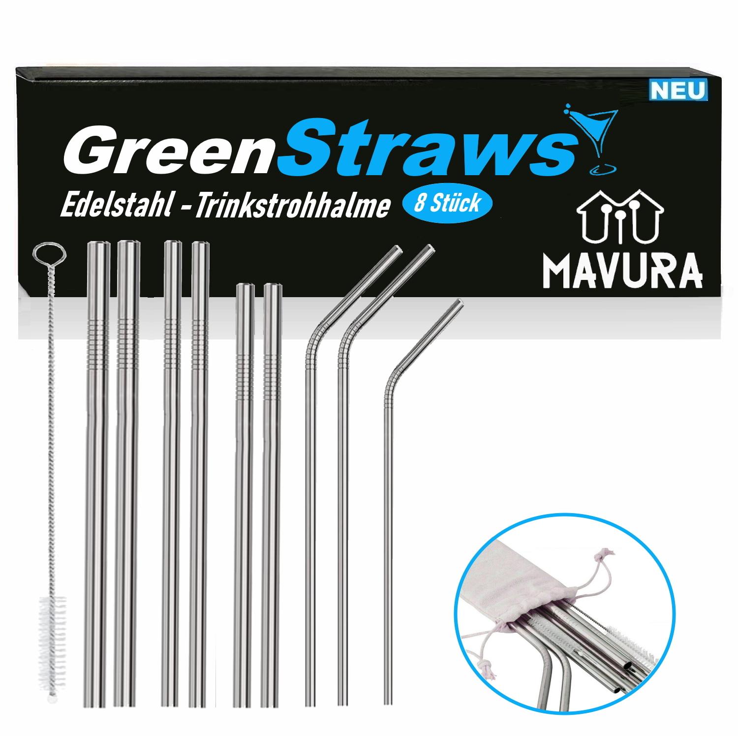 GreenStraws Edelstahl Strohhalme Set Metall Cocktail Trinkhalme wiederverwendbar 
GreenStraws Edelstahl Strohhalme Set Metall Cocktail Trinkhalme wiederverwendbar